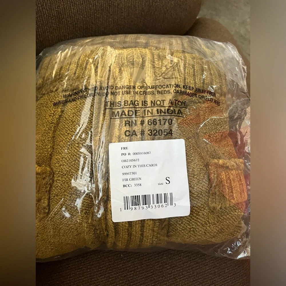 NWT FREE PEOPLE WE THE FREE Cute In This Cardi | Fir Green/Moss MSRP $168 Size S - Picture 10 of 11